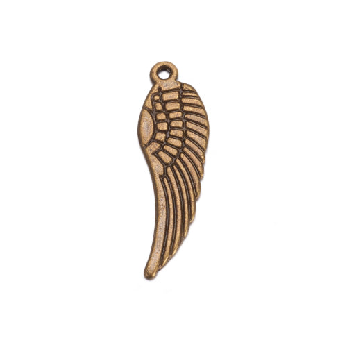 Pendants, Angel Wing, Antique Bronze, Alloy, 30mm - BEADED CREATIONS