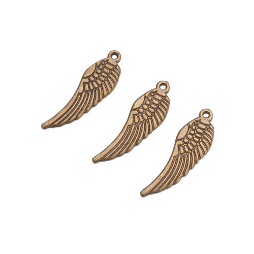 Pendants, Angel Wing, Antique Bronze, Alloy, 30mm - BEADED CREATIONS