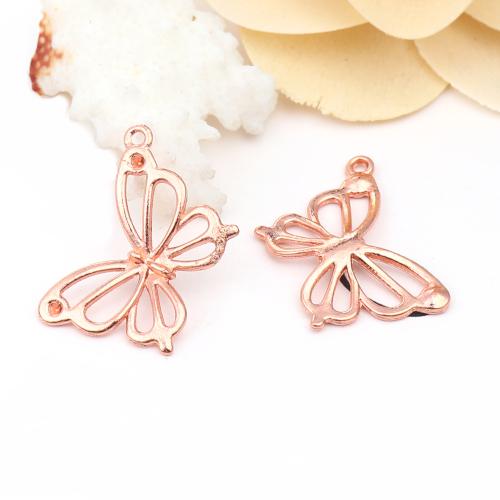 Pendants, Butterfly, Cut-Out, Rose Gold, Alloy, 27mm - BEADED CREATIONS