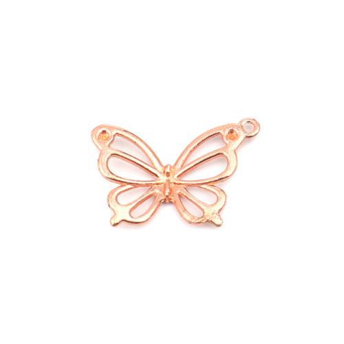 Pendants, Butterfly, Cut-Out, Rose Gold, Alloy, 27mm - BEADED CREATIONS