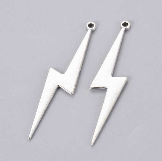 Pendants, Lightning Bolt, Tibetan Style, Antique Silver, Alloy, 52mm - BEADED CREATIONS