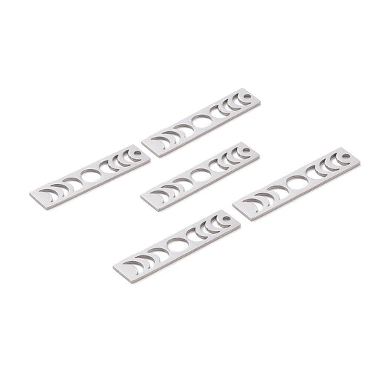 Pendants, Moon Phases, Vertical Bar, Stainless Steel, Silver, 35mm - BEADED CREATIONS