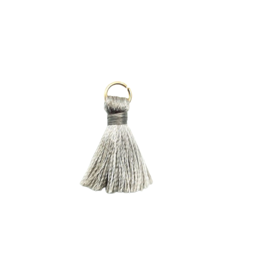 Pendants, Tassels, French Grey, With Jump Ring, Polyester, 25mm - BEADED CREATIONS
