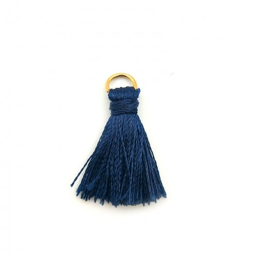Pendants, Tassels, Navy Blue, With Jump Ring, Polyester, 25mm - BEADED CREATIONS