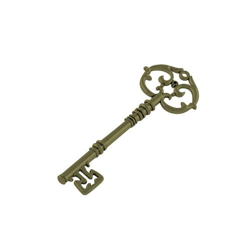 Pendants, Tibetan Style, Skeleton Key, Antique Bronze, Focal, 82mm - BEADED CREATIONS