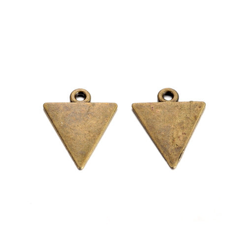 Pendants, Tibetan Style, Triangle, Blank Tag Pendants, Antique Bronze, 23mm - BEADED CREATIONS