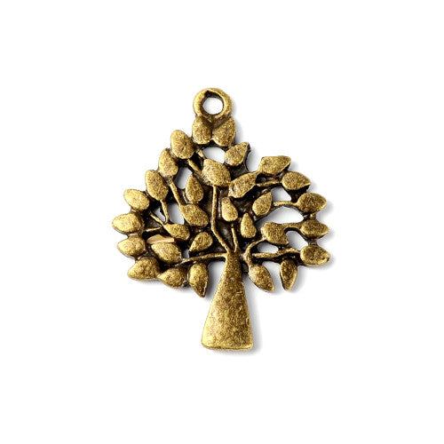 Pendants, Tree Of Life, Antique Bronze, Alloy, 28mm - BEADED CREATIONS