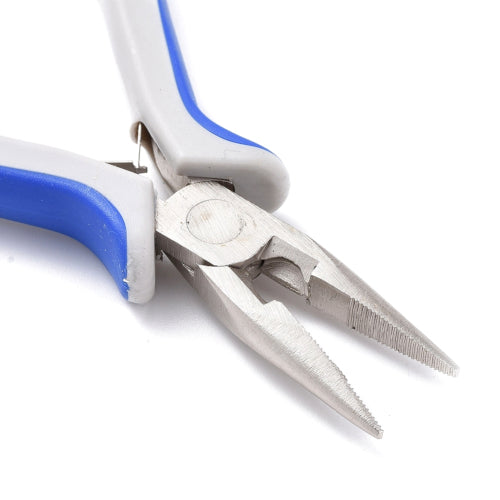 Pliers, Wire Cutter Pliers, Carbon Steel, Rubber And Nickel Plated Steel, Blue, White, 12.8cm - BEADED CREATIONS