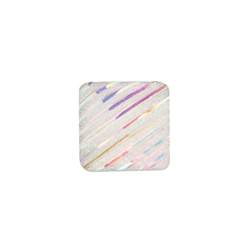 Resin Cabochons, Square, Textured, White, Rainbow, AB, 16mm - BEADED CREATIONS