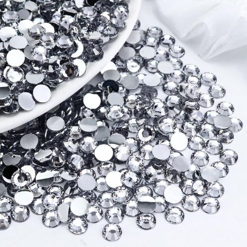 Rhinestones, Acrylic, Flatback, Round, Clear, 2mm - BEADED CREATIONS