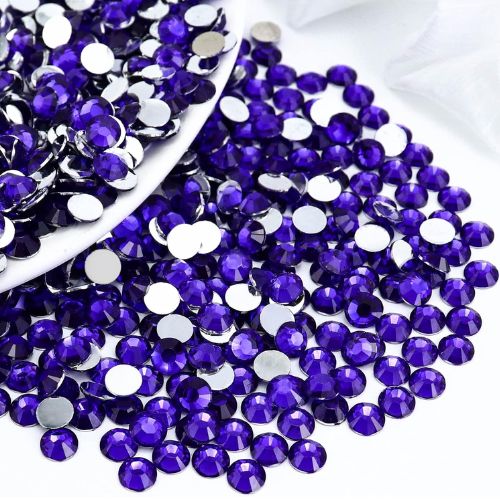 Rhinestones, Acrylic, Flatback, Round, Dark Purple, 2mm - BEADED CREATIONS