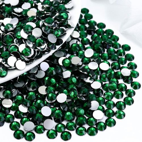 Rhinestones, Acrylic, Flatback, Round, Emerald Green, 2mm - BEADED CREATIONS