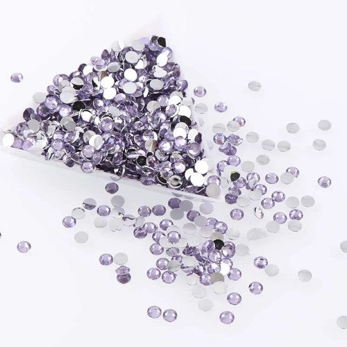 Rhinestones, Acrylic, Flatback, Round, Light Amethyst, 2mm - BEADED CREATIONS