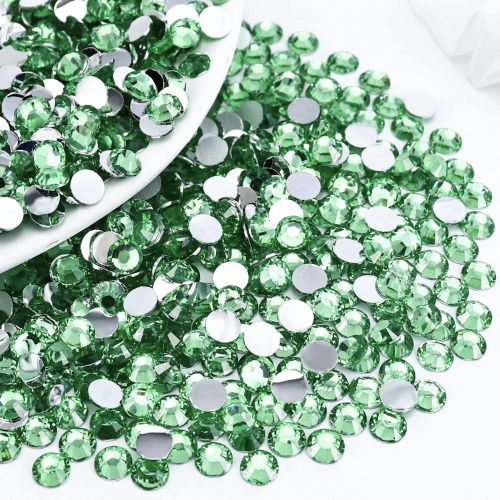 Rhinestones, Acrylic, Flatback, Round, Light Green, 2mm - BEADED CREATIONS