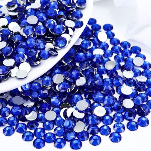 Rhinestones, Acrylic, Flatback, Round, Royal Blue, 2mm - BEADED CREATIONS