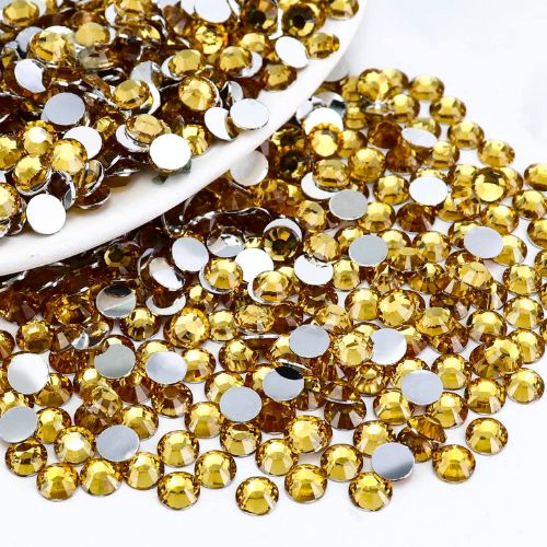 Rhinestones, Acrylic, Flatback, Round, Topaz, 2mm - BEADED CREATIONS