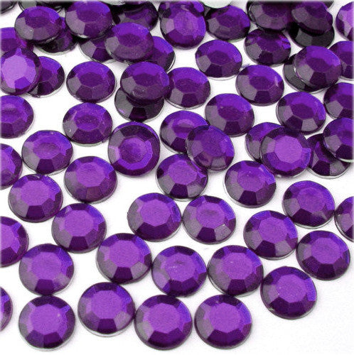 Rhinestones, Acrylic, Flatback, Round, Violet, 2mm - BEADED CREATIONS