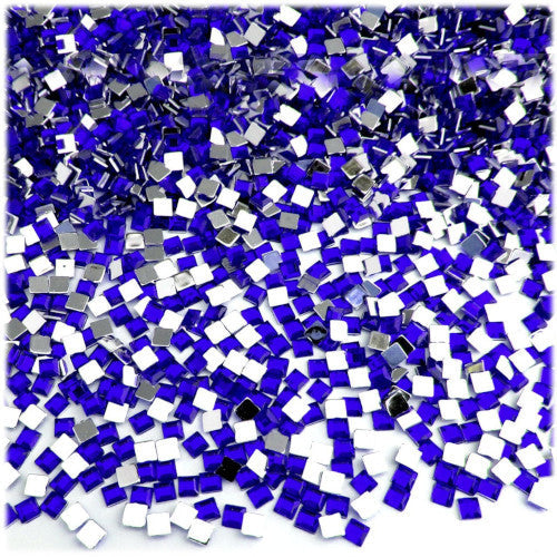 Rhinestones, Acrylic, Flatback, Square, Royal Blue, 2mm - BEADED CREATIONS