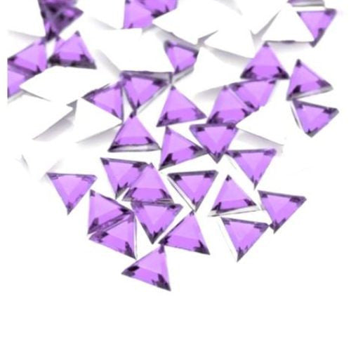 Rhinestones, Acrylic, Flatback, Triangle, Light Purple, 3mm - BEADED CREATIONS