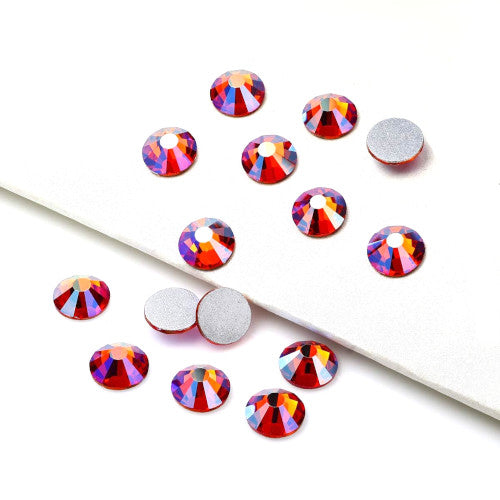 Rhinestones, Hot Fix, Iron On, Light Siam AB, DMC Rhinestones, SS6 - BEADED CREATIONS