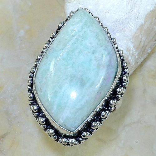 Rings, Gemstone, Natural, Aquamarine, Size 7.5 - O Half, Sterling Silver. - BEADED CREATIONS