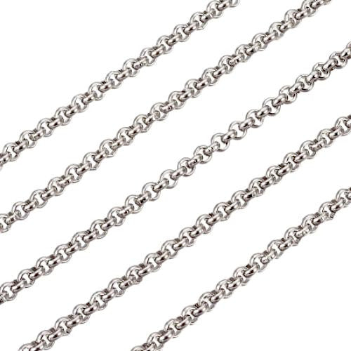 Rolo Chain, Stainless Steel, Open Link, Silver, 2.5mm - BEADED CREATIONS