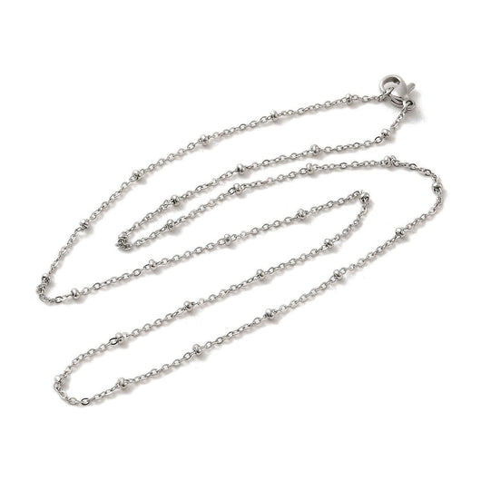 Satellite Chain Necklace, Stainless Steel, Silver, 44.5cm - BEADED CREATIONS