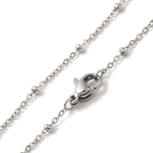 Satellite Chain Necklace, Stainless Steel, Silver, 44.5cm - BEADED CREATIONS