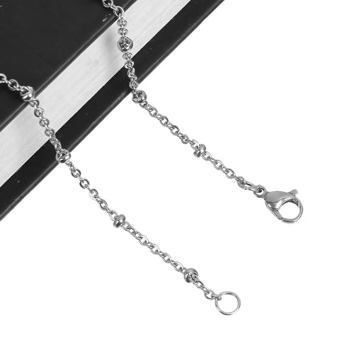 Satellite Chain Necklace, Stainless Steel, Silver, 44.5cm - BEADED CREATIONS