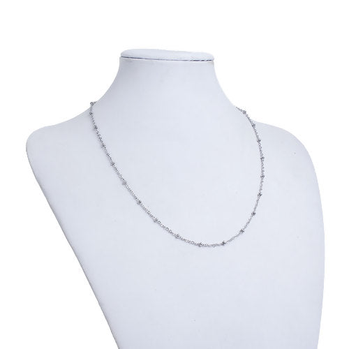 Satellite Chain Necklace, Stainless Steel, Silver, 44.5cm - BEADED CREATIONS