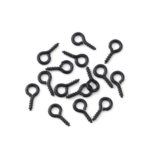 Screw Eye Pin Peg Bails, Iron, Black, 10x5mm - BEADED CREATIONS