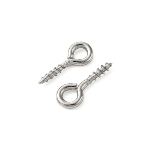 Screw Eye Pin Peg Bails, Stainless Steel, Silver, 10x4mm - BEADED CREATIONS