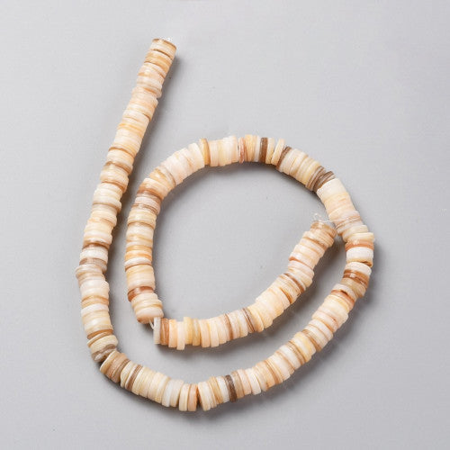 Shell Beads, Natural, Freshwater, Flat, Round, Disc Beads, 8-8.5mm - BEADED CREATIONS