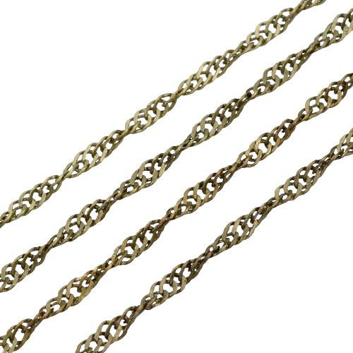 Singapore Chain, Brass, Soldered, Antique Bronze, 2.5x1.7mm - BEADED CREATIONS