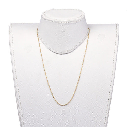 Singapore Chain Necklace, Stainless Steel, Gold Plated, 50.5cm - BEADED CREATIONS