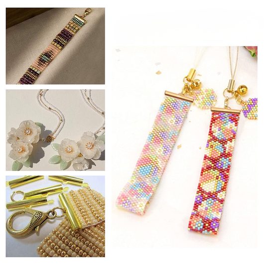 Slide-On, End Clasp Tubes, Stainless Steel, 18K Gold Plated, 25mm - BEADED CREATIONS