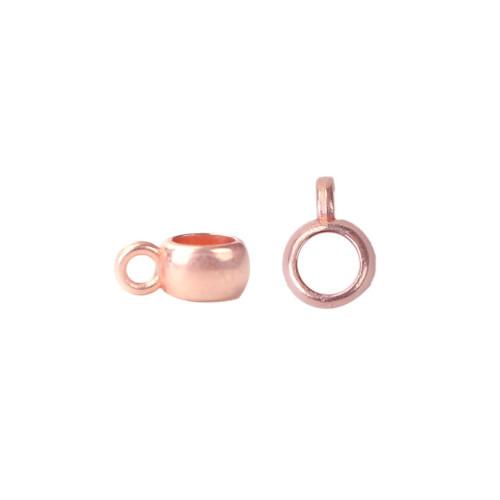 Slider Bails, Rondelle, Rose Gold, Alloy, 9x6mm - BEADED CREATIONS