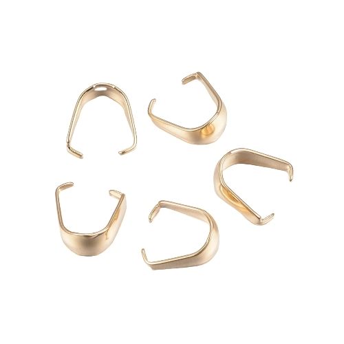 Snap On Bails, Stainless Steel, Gold Plated, 8x7.5x4mm - BEADED CREATIONS