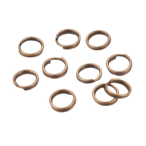 Split Rings, Round, Antique Bronze, Iron, 6mm - BEADED CREATIONS