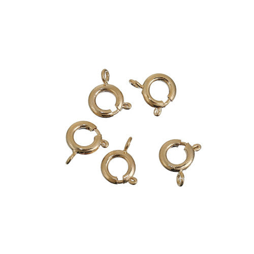 Spring Ring Clasps, 14K Gold Plated, Alloy, 10mm - BEADED CREATIONS