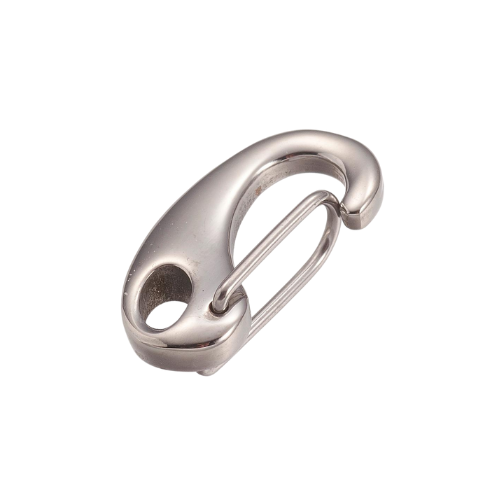 Spring Hook Clasps, Silver, Stainless Steel, 16x8mm - BEADED CREATIONS