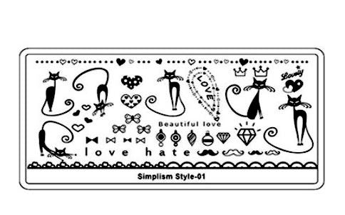 Stamping Plate, Cats, Hearts, Bows, Love - BEADED CREATIONS
