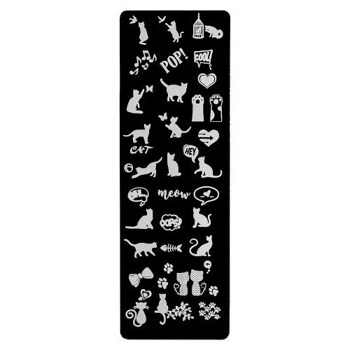 Stamping Plate, Cats, Music Notes, Words - BEADED CREATIONS