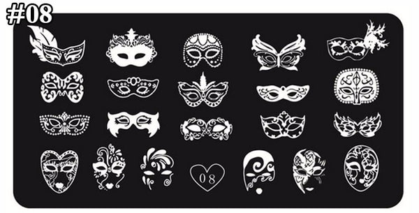 Stamping Plate, Masquerade, Masks - BEADED CREATIONS
