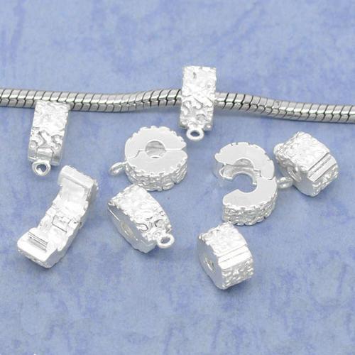 Stopper Beads, Hinged, With Closed Ring, Silver Plated, 13mm - BEADED CREATIONS