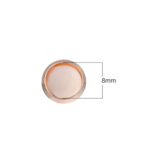 Stud Earring Settings, Stainless Steel, Round, Rose Gold, 10mm - BEADED CREATIONS