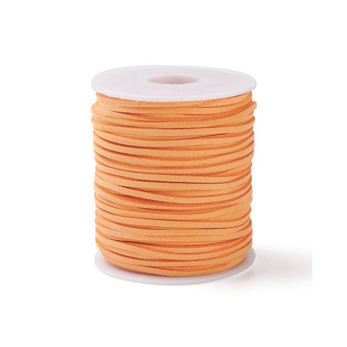 Suede Cord, Microfiber, Flat, Orange, 2mm - BEADED CREATIONS