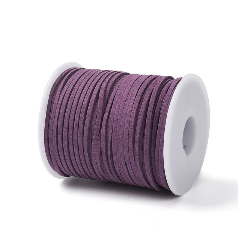Suede Cord, Microfiber, Flat, Purple, 2-2.5mm - BEADED CREATIONS