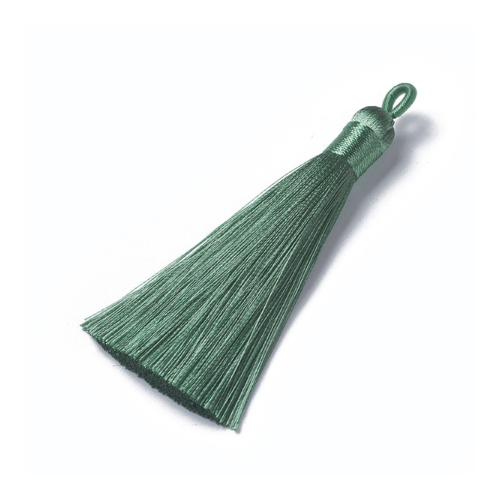 Tassels, Polyester, Sea Green, 78-82mm - BEADED CREATIONS