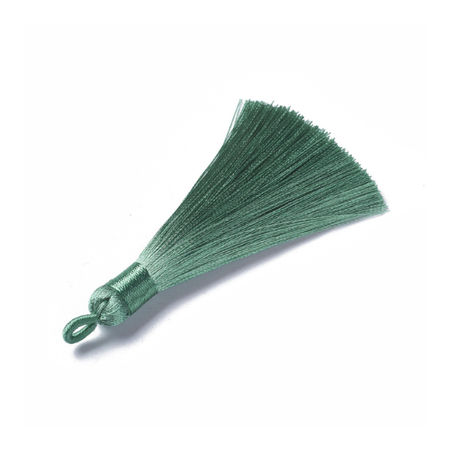 Tassels, Polyester, Sea Green, 78-82mm - BEADED CREATIONS